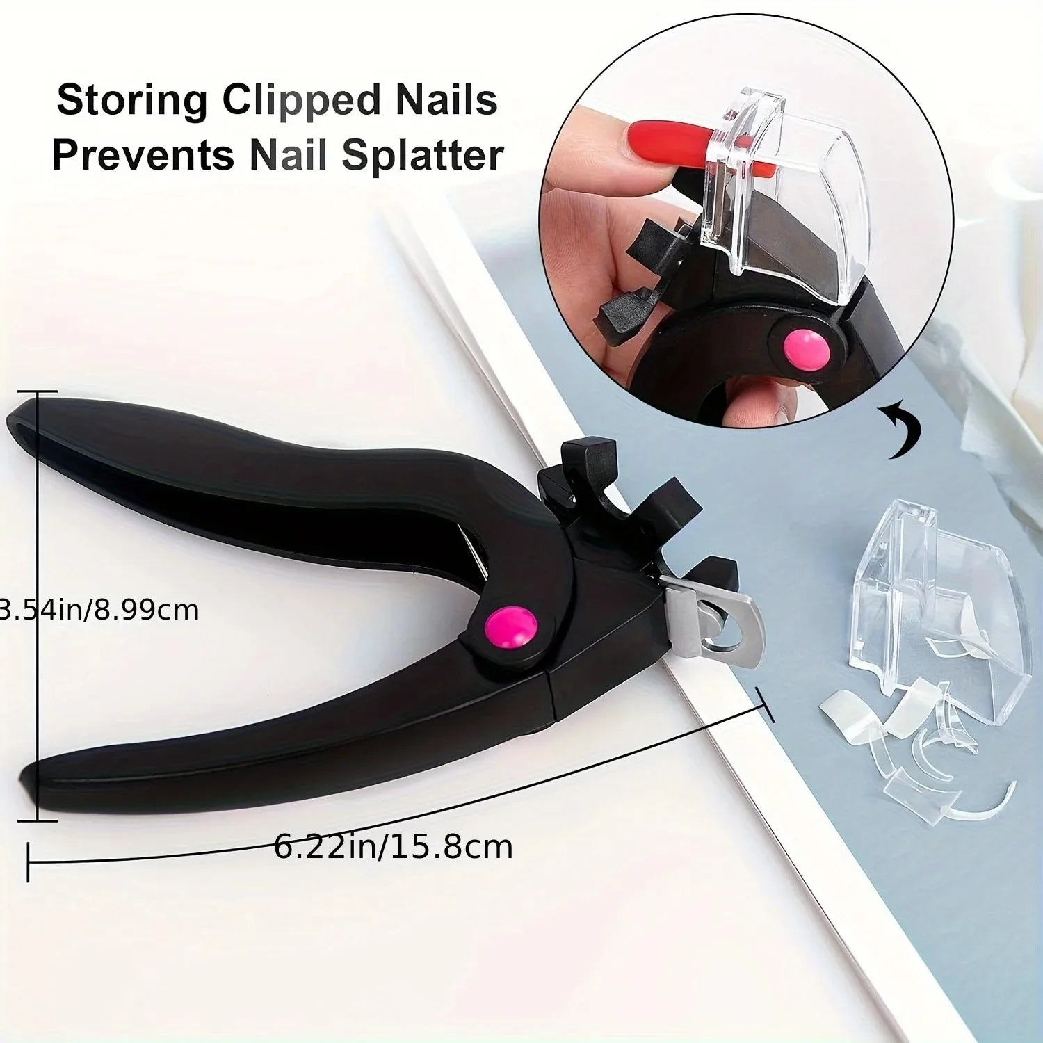 1PC U-Shaped Nail Scissors Acrylic Nail Clipper Adjustable False Nail Tip Cutter Trimmer Manicure with Stainless Steel Nail File