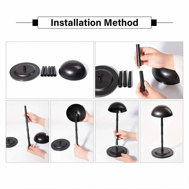 Wigs & Hat Display Stands Mushroom Bracket Plastic Portable Wig Display Stands Black Pink White Adjustable Wig Stand