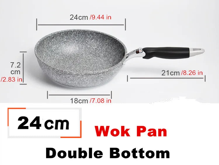 Frying Pan 28/26/24/20cm Wok Pan Non-stick Pan Skillet Cauldron Induction Cooker Frying Pans Pancake Pan Egg Pan Gas Stove Home