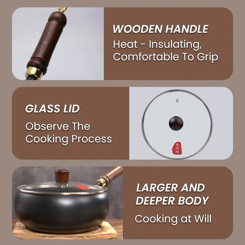 Easy to cook cast iron skillet cast iron pot keep warm Stirfry boil and simmer No picky pots and pans chrome Health Household