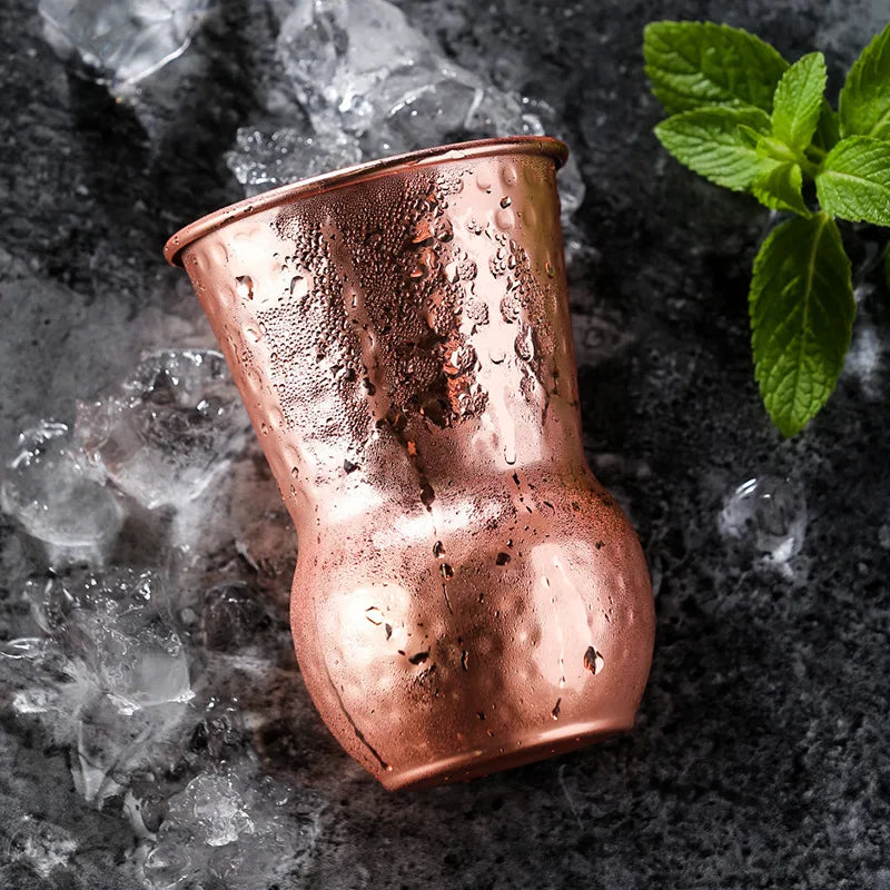 350ml Vintage Indian Cocktail Glass Cups, Metal Copper Plated Moscow Mule Mugs, Stainless Steel Beer Mug, Coffee Juice Drink Cup