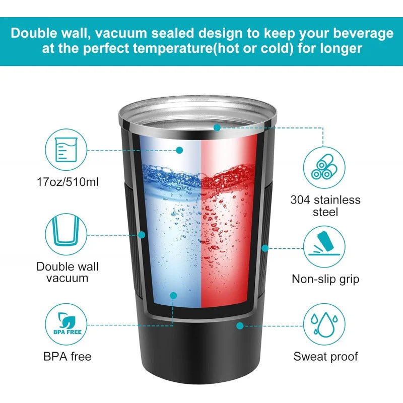380ml/510ml Stainless Steel Coffee Cup Thermal Mug Garrafa Termica Cafe Copo Termico Caneca Non-slip Travel Car Insulated Bottle