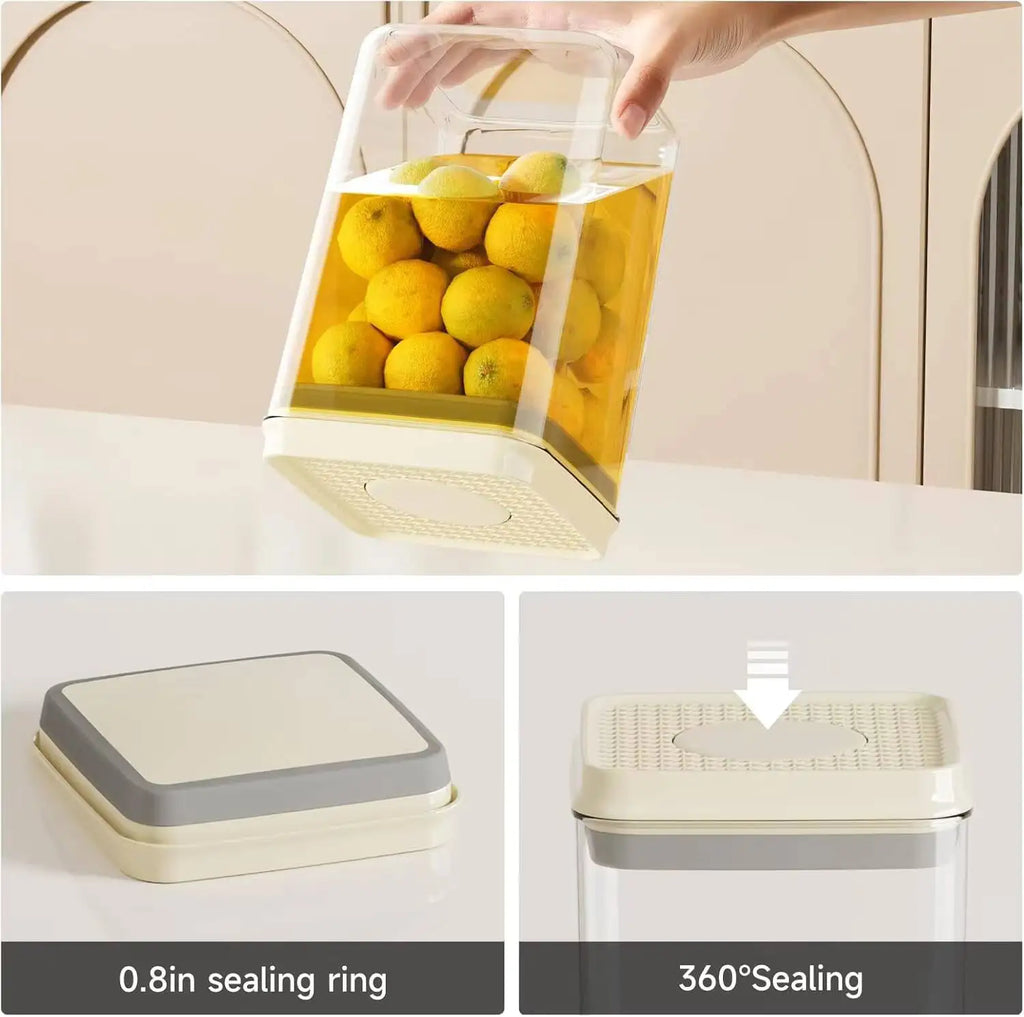 Airtight Food Storage Containers With Pop-Top Lids, 3 Pcs Stackable Plastic Canisters Kitchen Pantry Organization,