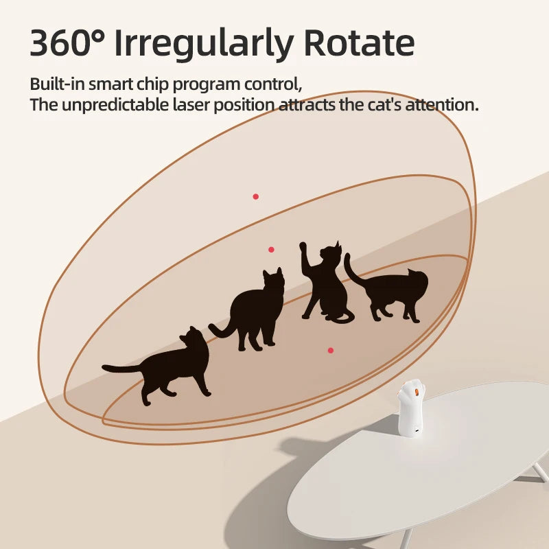 ROJECO Interactive Cat Toys Automatic Cat Claw Laser Teasing Pet LED Electronic USB Rechargeable Indoor Pet Toy for Dogs