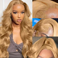 34 36inch 27 Honey Blonde Body Wave Wig Human Hair 13x6 Transparent Hd Lace Frontal Wig For Women 250 Density Brazilian Wigs