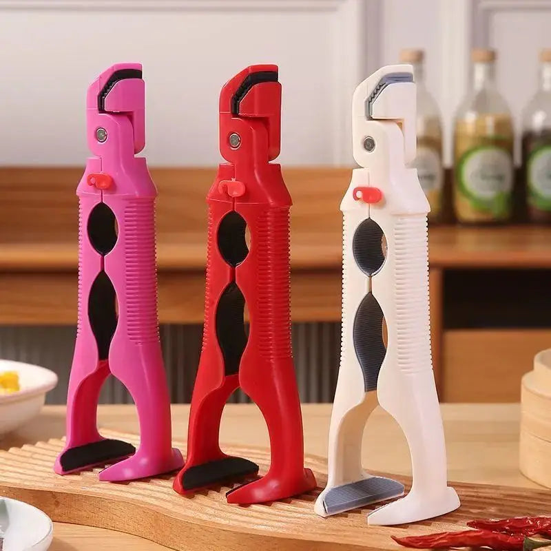 Three-in-One Heat Resistant Silicone Tongs with Non-Slip Grip for Bowls Plates Dishes, Kitchen Utensil Gadget Safe Lifting Tool