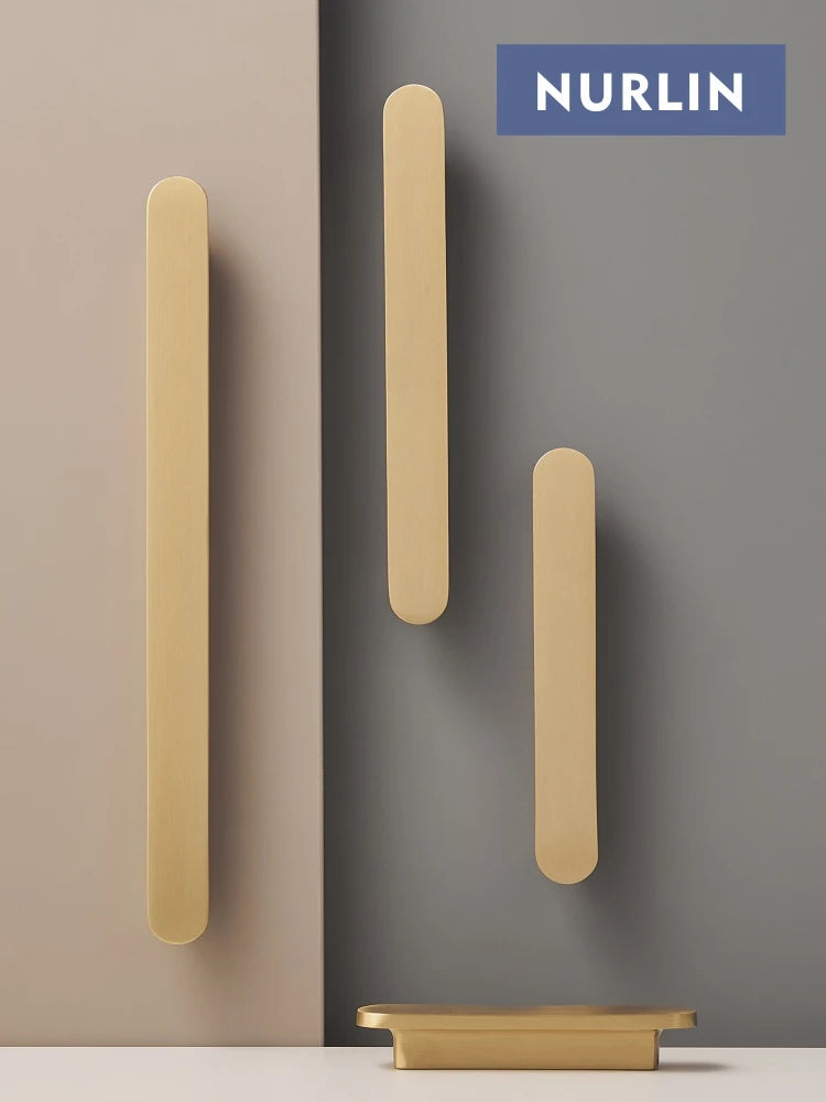 Nurlin Brass Circular Handles At Both Ends Kitchen Cabinet Drawers Wardrobe Pulls Paired With Round Plain Knobs