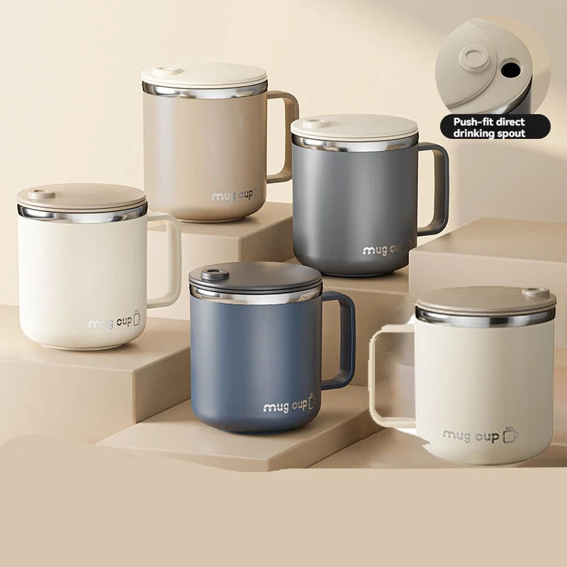 400ML Leak Proof Drinking Cup Stainless Steel Coffee Cup With Lid Drinkware Double Wall Water Bottle Thermal Cup Milk Coffee Mug