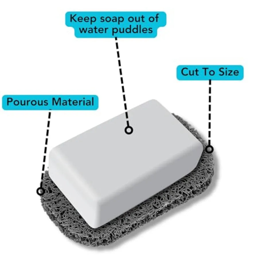 6-Pack Bar Soap Saver 4.5 x 3-Inch Dark Grey Charcoal Color