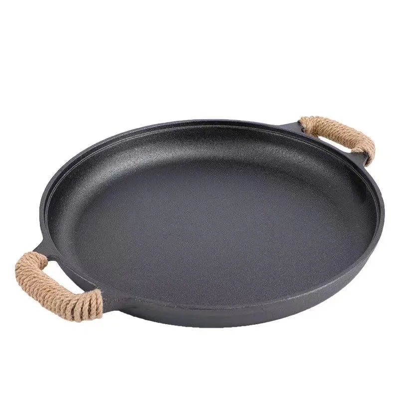 2026 Multi-Purpose Cast Iron Frying Non-Stick Skillet for Stove & Outdoor Cooking,Lightweight Round Griddle for Home Kitchen