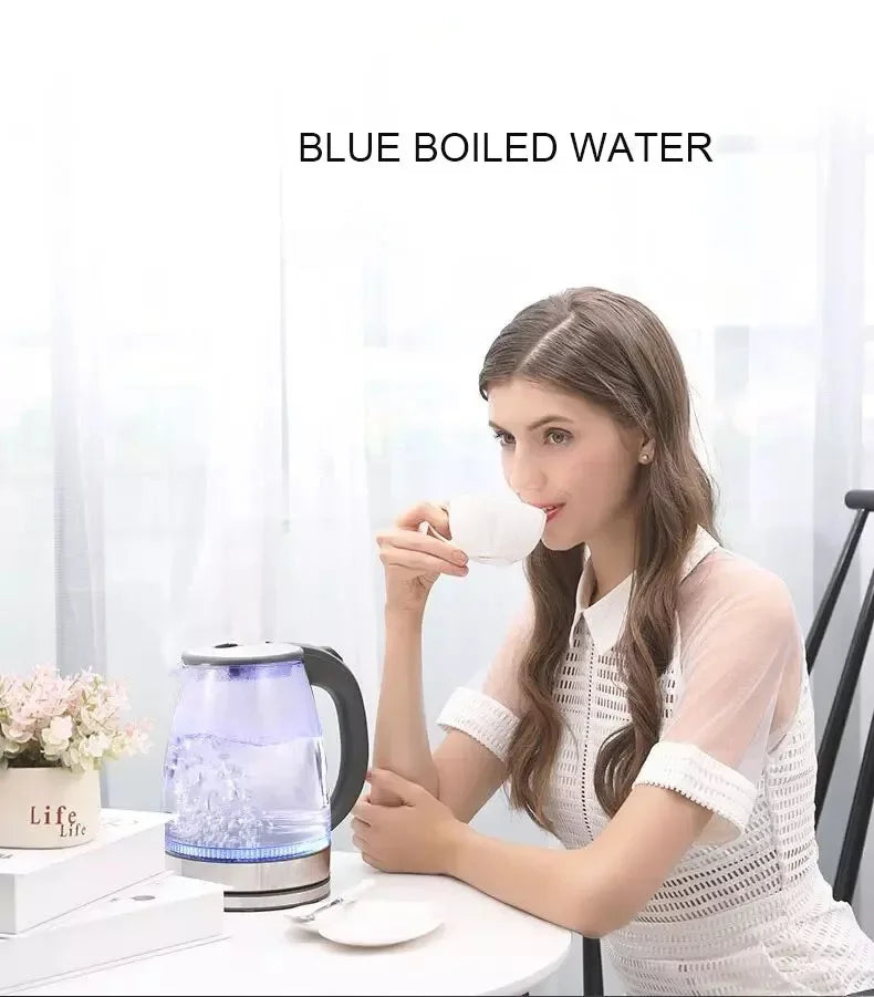 Electric Glass Kettle – 1.5L Borosilicate Tea Pot with Heating Base, Fast Boil Water Heater for Home & Office