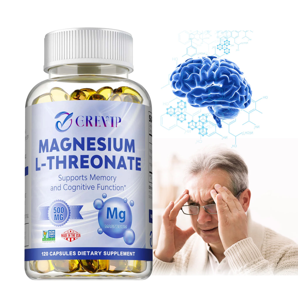 Magnesium L-Threonate - Supports Focus, Memory and Learning Brain Health, Supports Quality of Sleep - 120 Capsules
