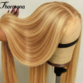 13X6 Ombre Honey Blonde Lace Frontal Wigs Highlight Bone Straight Hd Synthetic Ombre 613 Blonde Colored Front Wig For Women