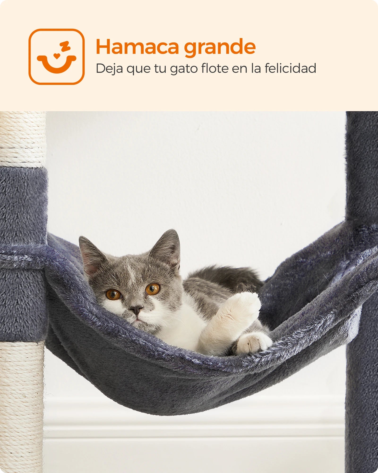 Feandrea Cat Tree, 143 cm Cat Tower for Indoor Cats,  Cat Condo with 4 Scratching Posts, 2 Perches,  Pompoms