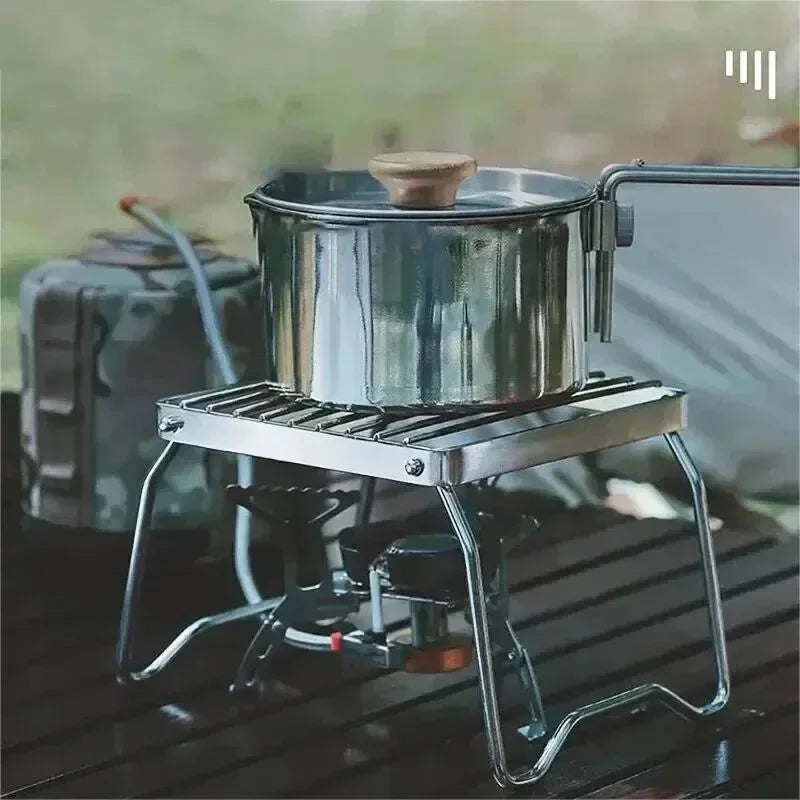 Portable Foldable Stainless Steel Camping Grill Outdoor BBQ Grill Mini Stove Rack Lightweight Compact for Picnic Hiking Travel
