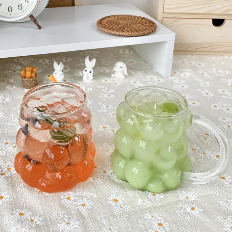 350/400ml Clear Heat Resistant Glass Coffee Mug Glass Latte Cup Milk Water Cocktail Glass Cup Dropshipping Small Niche Design