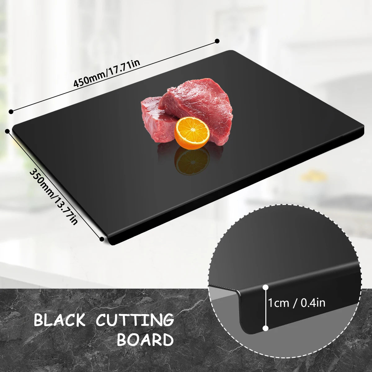 Acrylic Cutting Board With Lip Anti-slip Kitchen Cutting Chopping Boards Counter Countertop Protector Kitchen Accessories