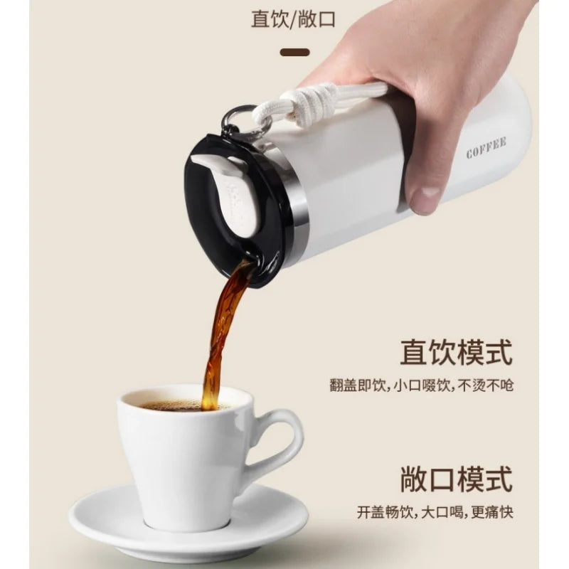 Fashionable coffee cup, stainless steel insulated cup, portable large capacity, gift, suitable for home, office and business use