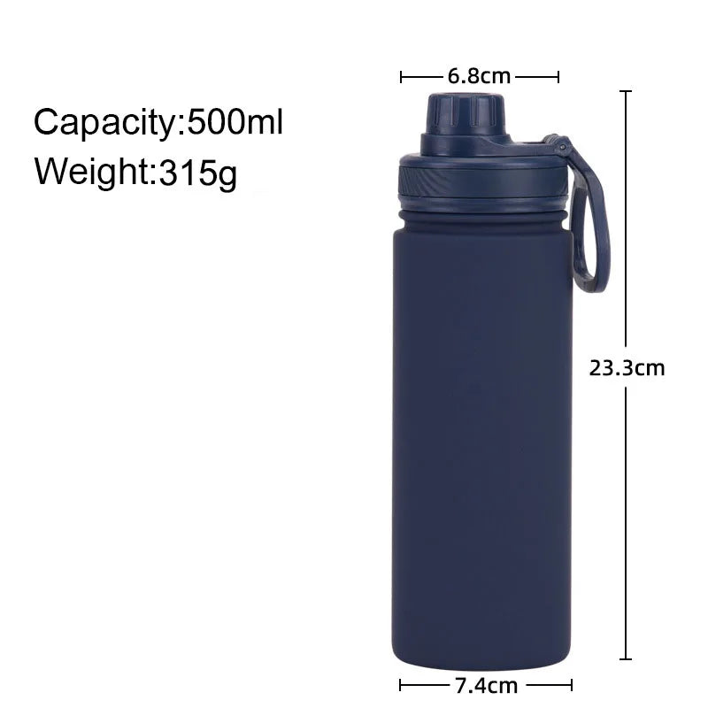 Custom 500ml Insulated Water Bottle With Sports Handle Cover