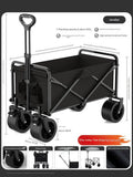 Foldable Large Capacity Bag Camping Cart Thicked Wheels Telescopic Handle Shopping Trolley Camping Trailer