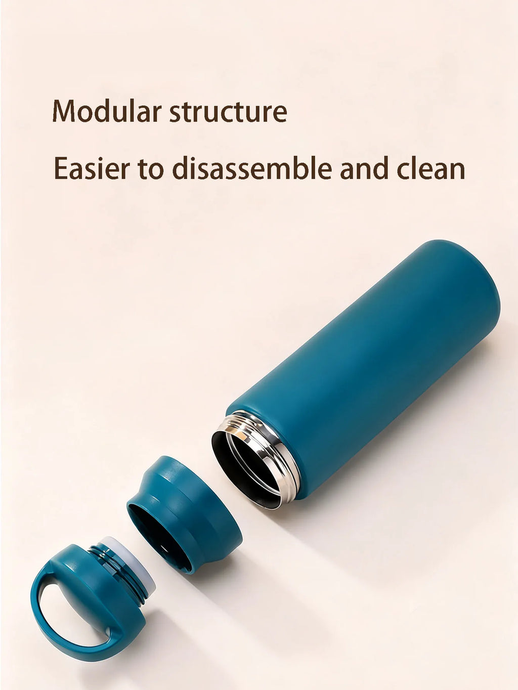 304 Portable Lid Insulated Mug, Simple and Stylish High-Appearance Student Large-Capacity Water Bottle