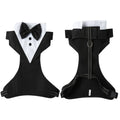 Dog Tuxedo Harness Engagement Birthday Valentines Wedding Costume Adjustable Bow Tie Pet Vest Harness for Small Medium Dogs