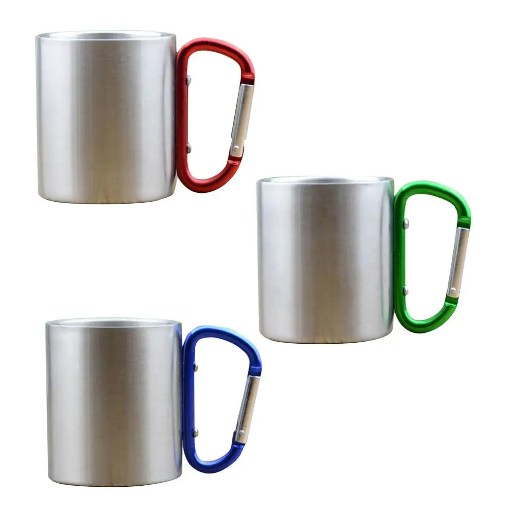 Aluminum Alloy Carabiner Cup Lightweight Outdoor Camping Mug Metal Hook Travel Cup for Adventure Gear