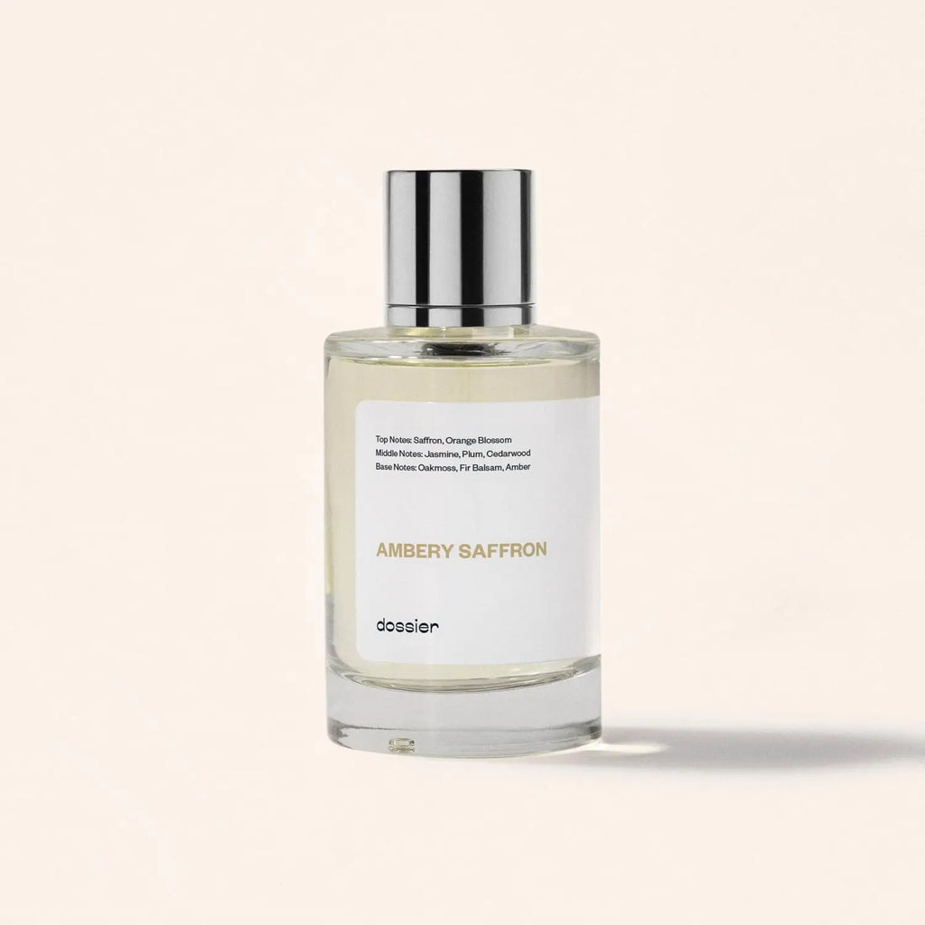Dossier Ambery Saffron Eau De Parfum Inspired By MFK's B.accarat R.ouge 5.40 - Vegan, Unisex Perfume Spray - 3.4 Fl Oz (100ml)