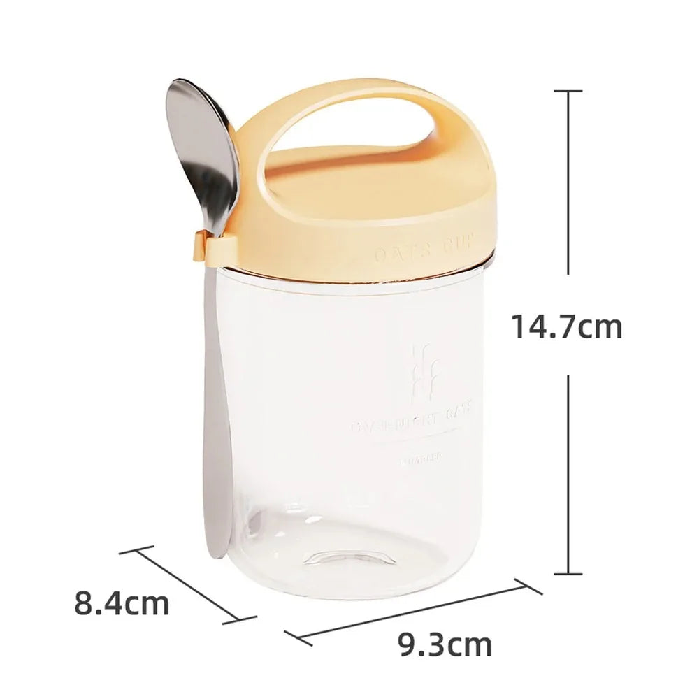 430ML Oat Cup Nut Yogurt Salad Cup Leakproof Glass Cup Oats Container With Lid Spoon Breakfast Cups Kitchen Item