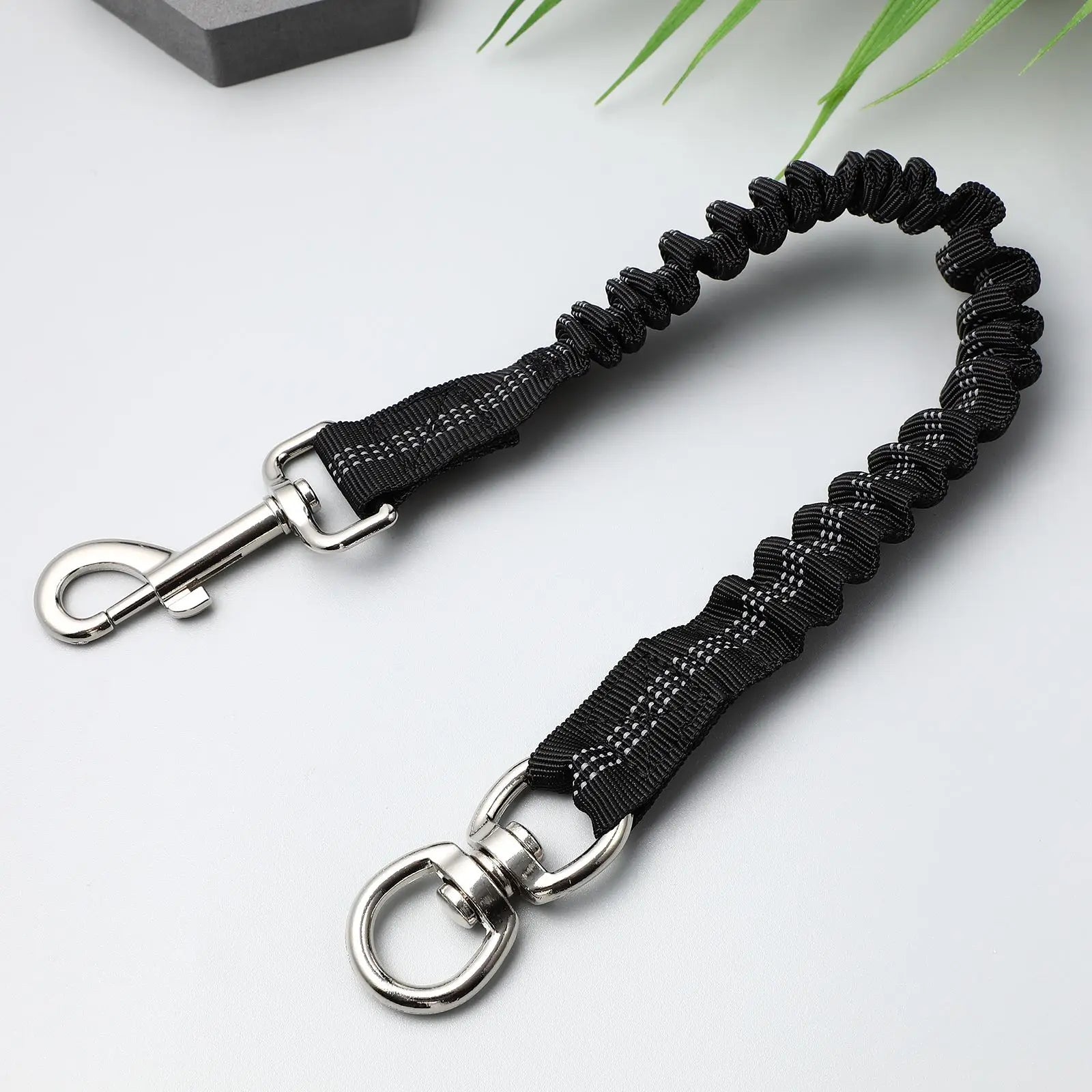 Reflective Nylon Dog Extension Leash Heavy Duty Elastic Walking Running Extend Rope Lead for Small and Medium Dogs