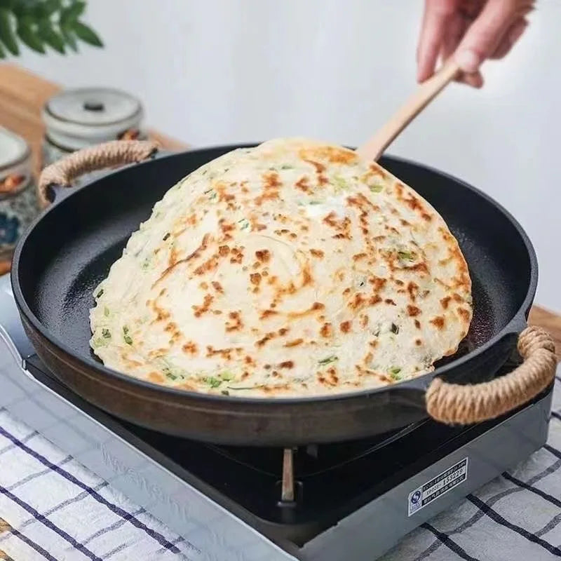 2026 Multi-Purpose Cast Iron Frying Non-Stick Skillet for Stove & Outdoor Cooking,Lightweight Round Griddle for Home Kitchen