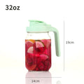 32oz Glass Cup Large Capacity Transparent Wide Mouth Mason Jar with Handle and Lid Leak-proof Glass Water Pitcher for Cold Brew