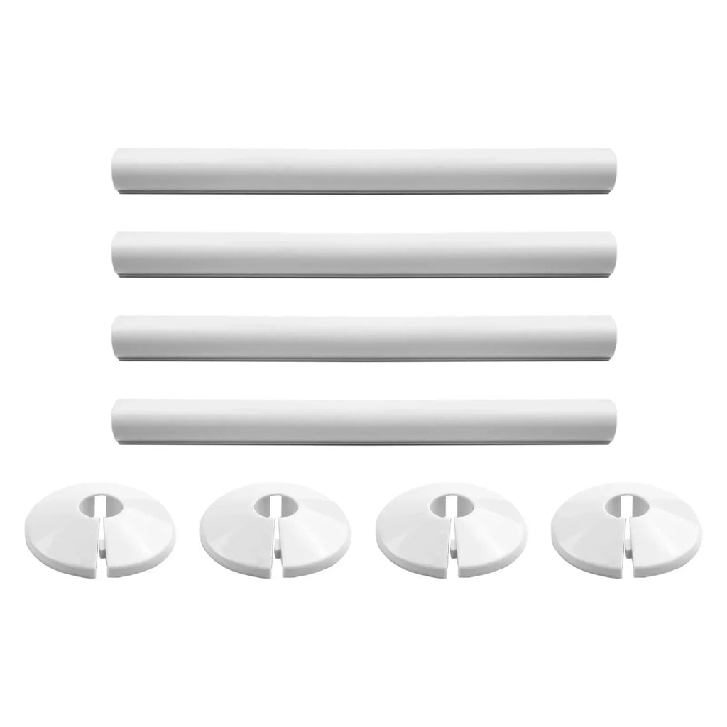 4 Set Pipes Radiator Pipe Covers Sleeve 15mm Collars Cut Fit Bathroom Chrome Black Plastic Decorative Covers Faucet Accessories