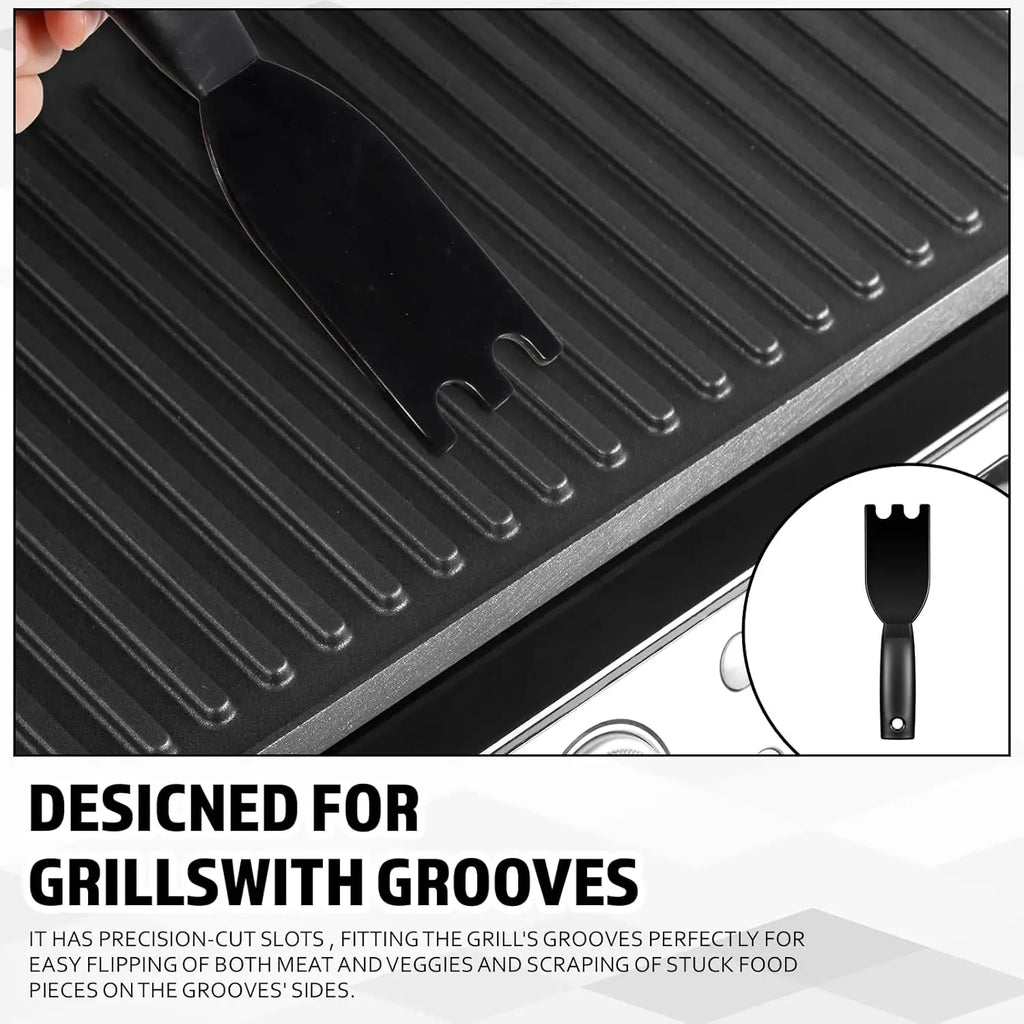 1/2Pcs Grill Scraper for George Foreman Indoor Grills & Most Other Indoor Grills with Grooves, Heat-Resistant Grill Spatula