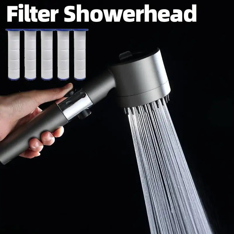 Large Flow Shower Head Powerful Pressurization Filter Shower Head Adjustable 4 Modes Replacement Parts Bathroom Accessories