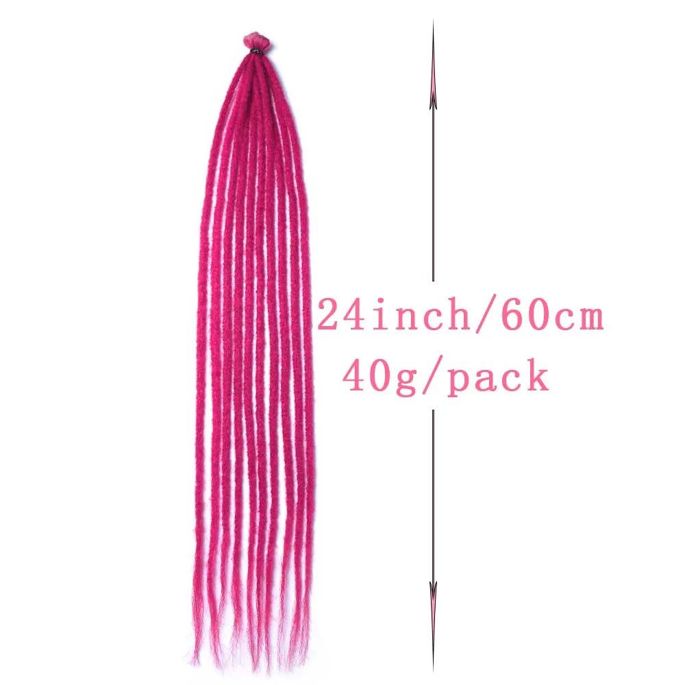 10 Strands/pack 24Inch Handmade Crochet Dreadlocks Extensions  Reggae Hair Hip-Hop Style For Women Fashion Party festivals Gift