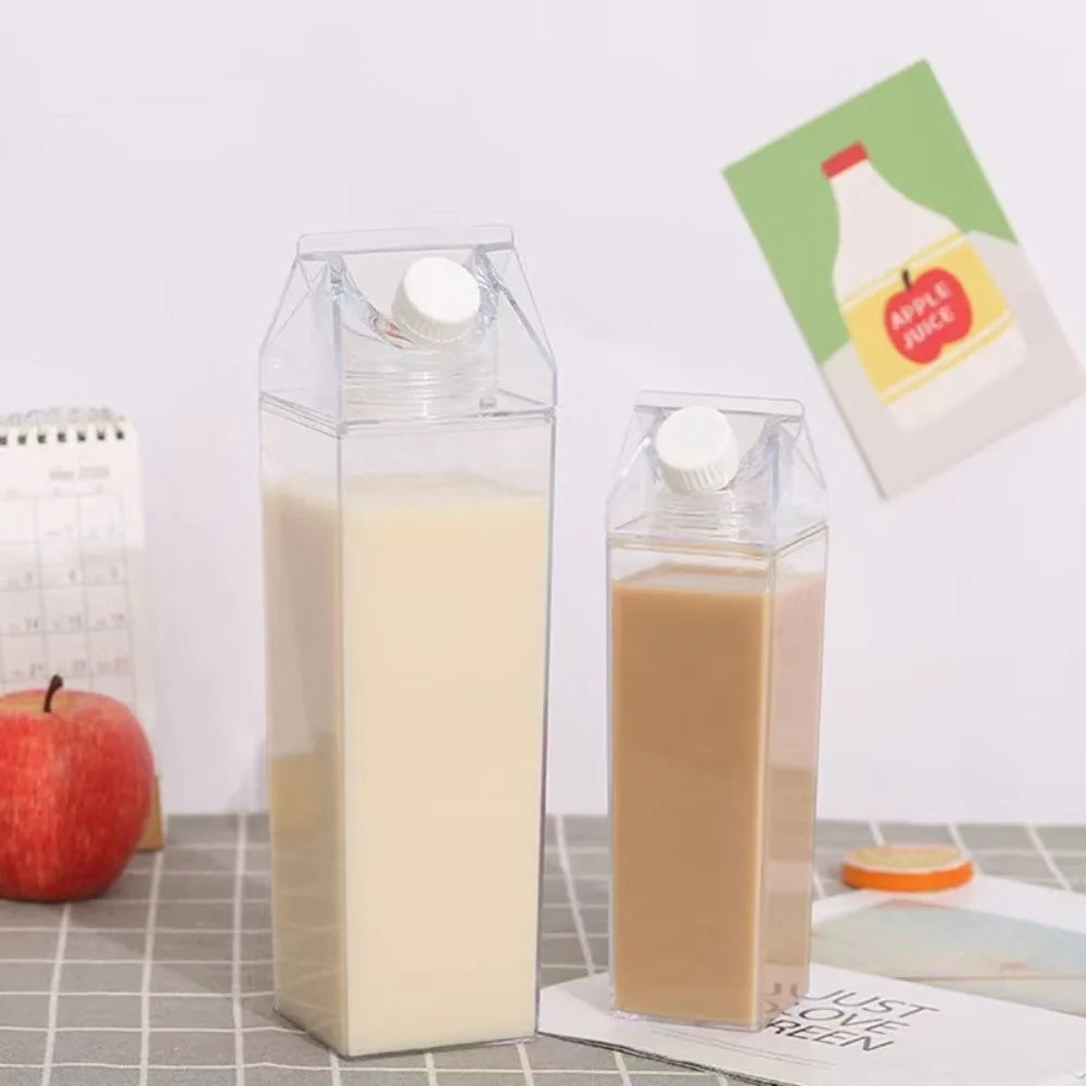 Transparent Water Bottle Large Capacity Milk Bottles Juice Cup Reusable Portable Cold Drink Container for Outdoor Sports Travel