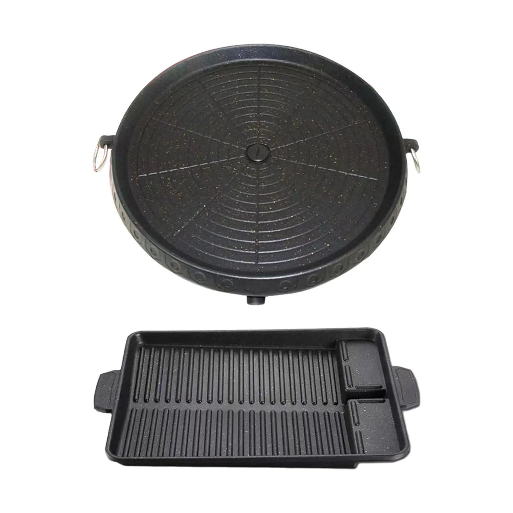Nonstick Barbecue Plate Aluminium Alloy Grilling Pan with Handles for Kitchen Stovetop Grill Kitchen Cooking Tool