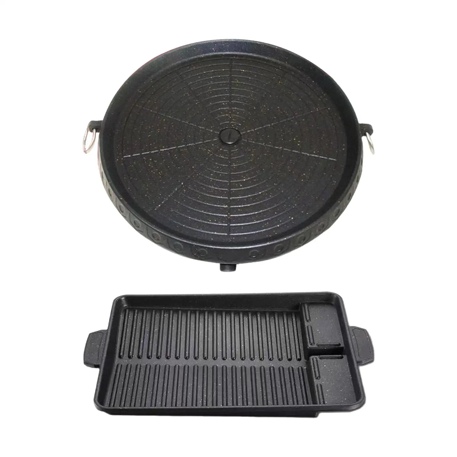 Nonstick Barbecue Plate Aluminium Alloy Grilling Pan with Handles for Kitchen Stovetop Grill Kitchen Cooking Tool