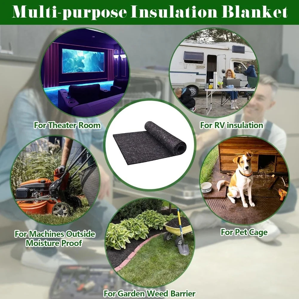 Versatile Sound Insulation Cotton DIY Heat & Noise Reduction Blanket Dishwasher Wall Pipe Noise Reduction Cotton