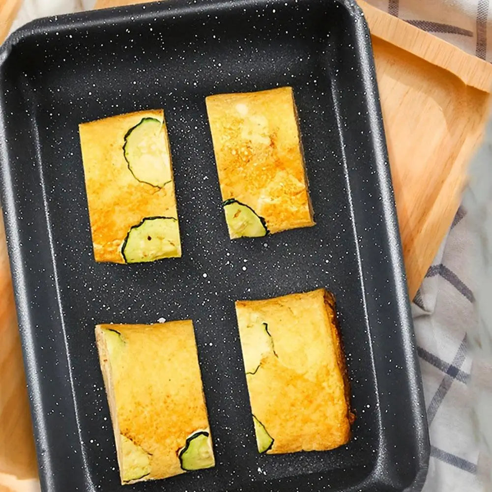 Japanese Omelette Pan  With Wooden Handle Nonstick Egg Pan Skillet Rectangle Tamago Pan Small Egg Frying Pan with Cooking Tools