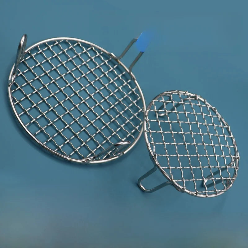 Food ade 304 Stainl Steel round High Leg Air Fryer Oil Drain Bacon ill Square Me Drng Net Charcoal Oven Roasting Net