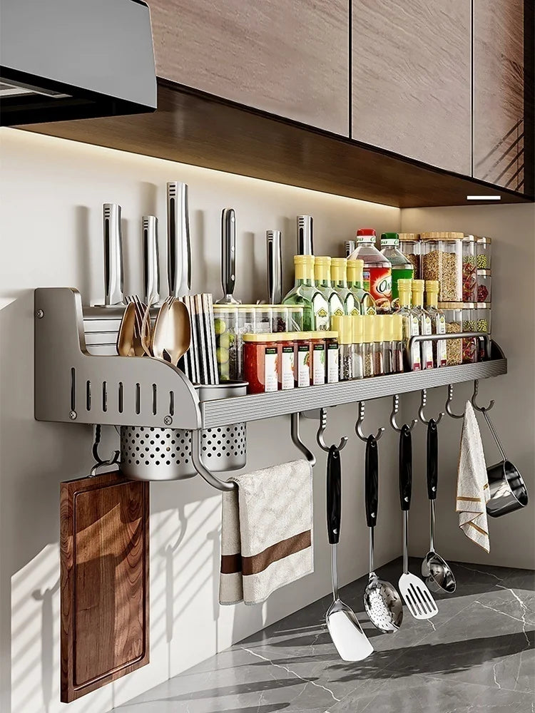 Kitchen Spice Storage Knives Holder Knife Stand Spice Rack Organizer Knives Holder Spoon and Chopsticks Rest Hanging Organizers