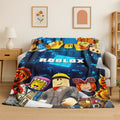 Cartoon R-Robloxs Game Gamer Flannel Blanket Soft Warm Throw Blanket for Bedroom Living Room Bed Travel Camping Picnic Gift