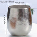 280ml Outdoor Egg Mug Pure Titanium Double-Wall Coffee Mug Water Cups Home Drinking Office Tea Mug Beer Luxury-Feel Juice Cup