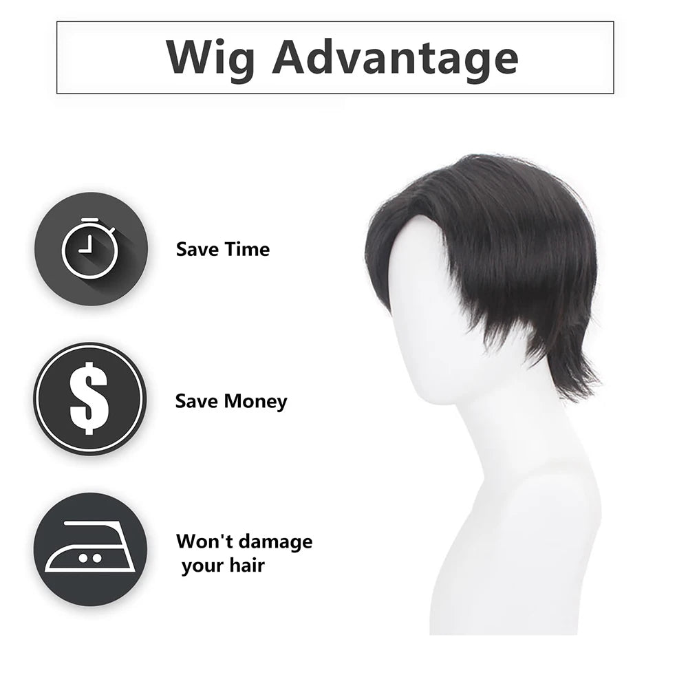 High-Quality Anime Jujutsu Kaisen Yuta Okkotsu Cosplay Synthetic Short Hair Black Suitable For Daily Party Heat-Resistant Wig