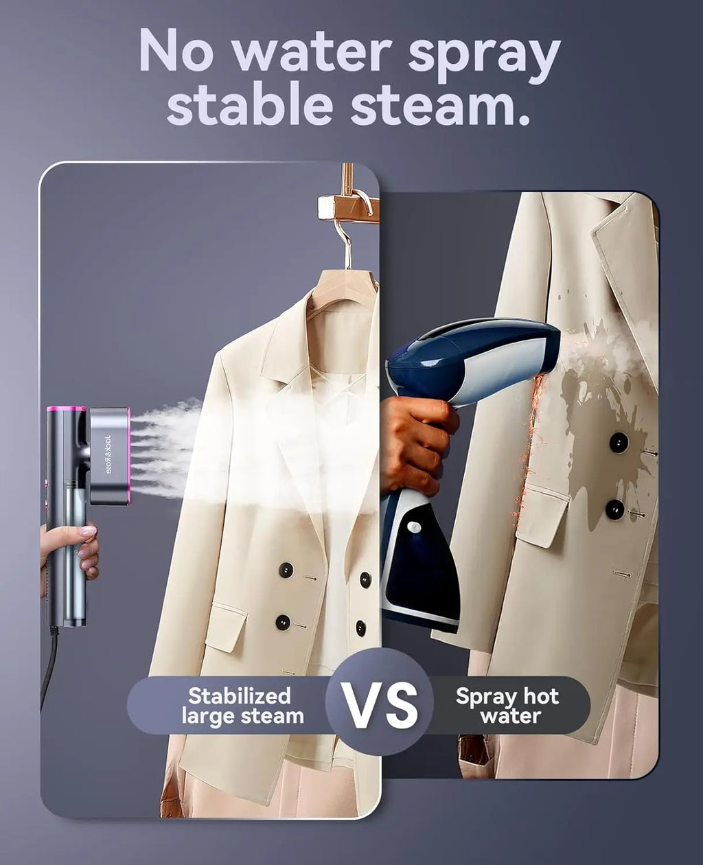 Portable Travel Steamer & Iron 2-in-1, 15s Heat Up, Large Ceramic Panel for Clothes, Global Voltage