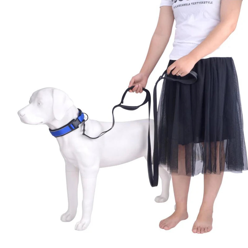 6ft Dog Leash Heavy Duty Rope Reflective Pet Training Lead Leash with Padded Double Handle Traffic Control for Large Medium Dogs