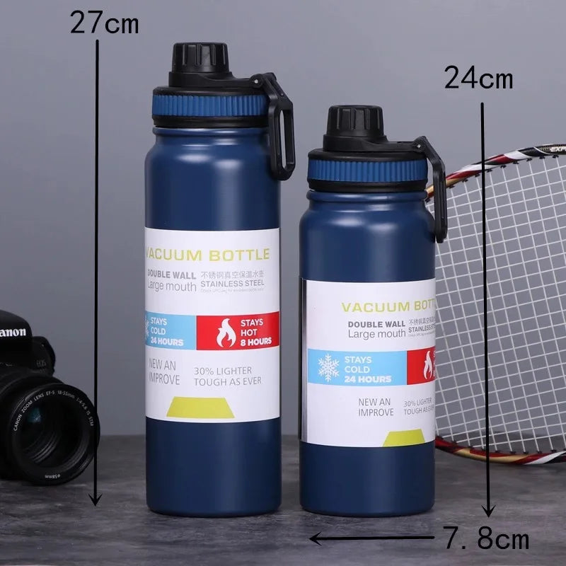 600/800/1000ML Stainless Steel Thermos Bottle Car Thermal Cup Vacuum Flask Keeps Cold and Heat Thermal Mug Sports Insulated Cup