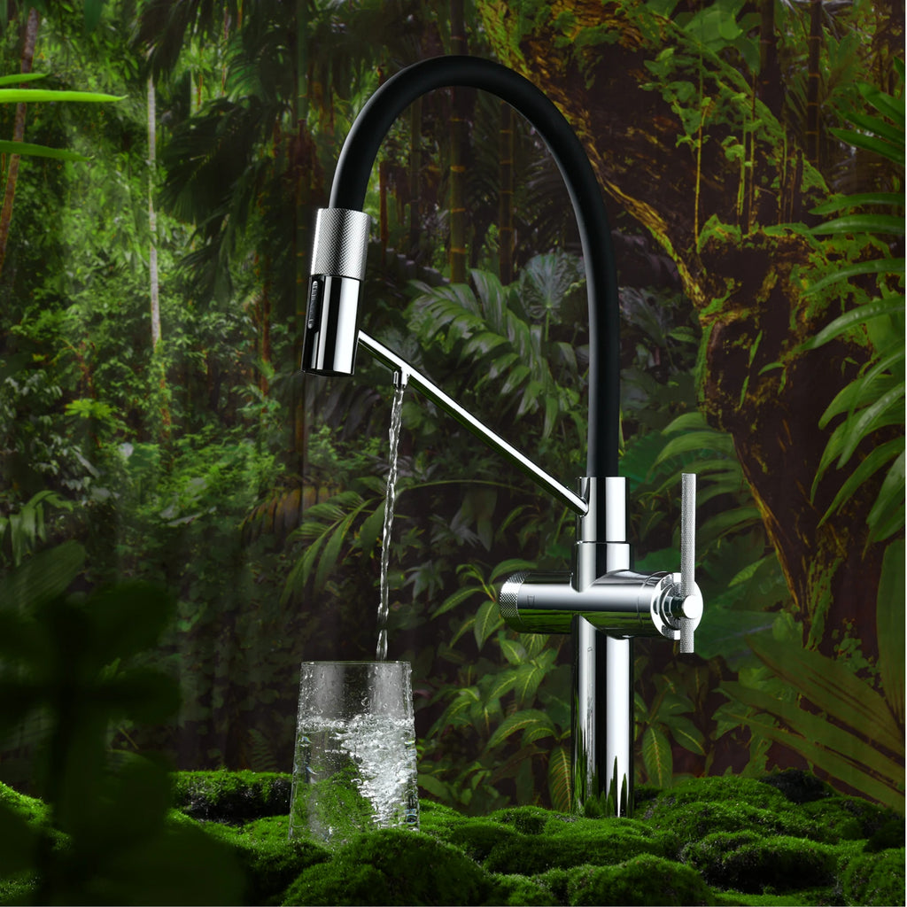 AITANA brushed rose gold pull-out kitchen faucet with luxury drinking water mode 3 function hot&cold water single hole sink Tap
